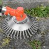 8'' Grass Strimmer Head Trimmer Brush Solid Steel Wire Wheel Garden Weed Razors Snow Island Plough Rope Mower for Lawn Rotating Replacement...