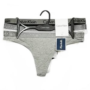 CALVIN KLEIN 3 PACK THONGS CK UNDERWEAR CAROUSEL LOGO COTTON STRETCH PANTIES