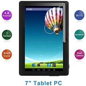 Haehne 7 Inch Tablet PC, Google Android 4.4 Quad Core, 512MB RAM 8GB ROM, Dual Cameras, Capacitive Touch Screen, WiFi, Bluetooth, for Adult Kids,…