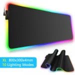 Gaming Mouse Pad RGB Gaming Mouse Mat Pad Large Extended LED Mousepad For Desk PC Laptop Keyboard
