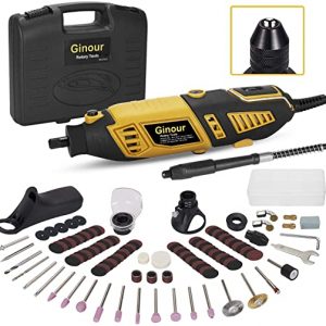 Rotary Tool, ginour 170W Rotary Tool Kit Multi Tool with 114 Accessories and 4 Attachments 7 Variable Speed 8000-35000 RPM for Engraving Polishing…
