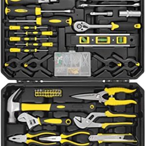 WZG Werkzeug 199PCS Household Tool Set Including Socket,Screwdrivers Set,Hammer,Adjustable Wrench and Pliers