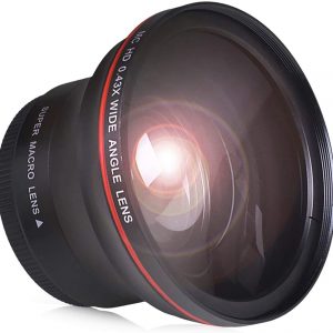 Wide Angle Lens 58mm with Detachable Micro Lens. 0.43X HD wide-angle lens can provide maximum light & image transmission
