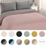 Plain Duvet Cover Pillowcase Reversible Bedding Set OR Fitted Sheet