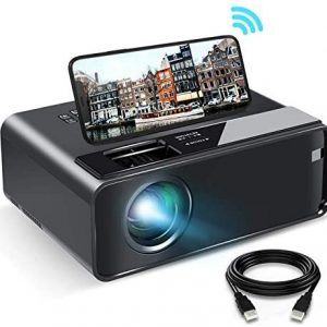 WiFi Projector ELEPHAS 2021 WiFi Mini Projector with Synchronize Smartphone Screen 1080P HD Portable Projector with 6500 Lux and 200 inch Display Compatible with Android iOS