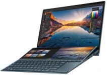 Asus Zenbook Duo 14 UX482EG 14 inch Full HD 400nits Dualscreen Touchscreen Laptop. Screen-to-body ratio: 93 %. Anti-glare display.