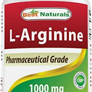 Best Naturals L-Arginine 1000 mg 120 Tablets – Pharmaceutical Grade L Arginine Supplement Promotes Nitric Oxide Synthesis