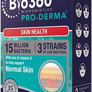 Bio360 Pro-Derma (15 Billion Bacteria)|from Natures Aid|Skin Health*|60 Capsules