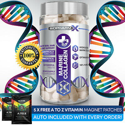 Hydrolysed Marine Collagen Capsules Anti Ageing Skin Hair Nails & Joints Tablets