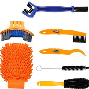 TAGVO 7pcs Bike Cleaning Tool Set, Bicycle Clean Brush Kit Bike chain cleaning tool set for Bike Chain/Tire/Sprocket Cycling Corner Stain Dirt…