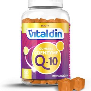 VITALDIN Coenzyme Q10 Gummies – 200 mg CoQ10 per Serving – 50 Chewable Gummies (1 Month Supply), Peach Flavour – Beauty Supplement – Antioxidant –…