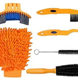 Wetalk Bike Cleaning Tool Set Bicycle Clean Brush 6 Kit for Bike Chain Tire Cycling Corner Stain Dirt Clean Fit for Mountain Bike Road Bike City…