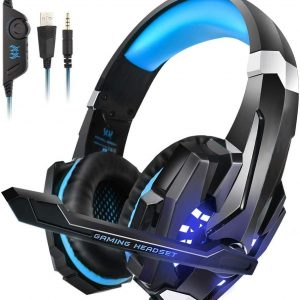 PS4 Headset, INSMART PC Gaming Headset Over-Ear Gaming Headphones with Mic LED Light Noise Cancelling & Volume Control for Laptop Mac New Xbox One…