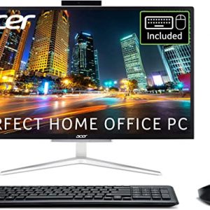 Acer Aspire C22-820 21.5 inch All-in-One PC (Intel Pentium J5040D, 8GB, 1TB HDD, Full HD Display, Wireless Keyboard and Mouse, Windows 10, Silver)