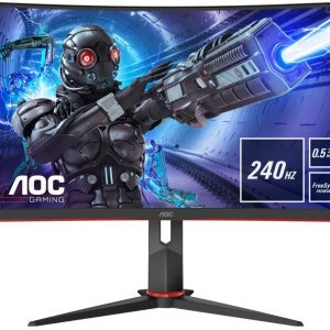 AOC Gaming C27G2ZU – 27 Inch FHD Curved Monitor,240Hz, 0.5ms, VA, AMD FreeSync Premium, Height Adjust, USB Hub, Speakers (1920×1080 @240Hz, 300cdm²…