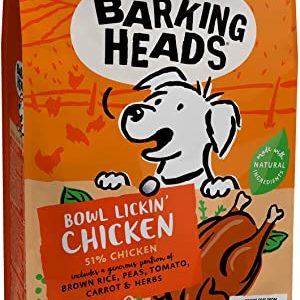 Barking Heads Dry Dog Food – Bowl Lickin’ Chicken – 100% Natural Chicken with No Artificial Flavours, Good for Healthy Digestion and Joint Health,…
