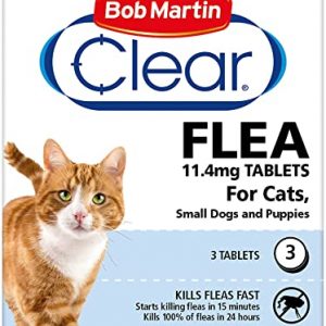 Bob Martin Clear | Cat Flea Tablets, also Suitable for Small Dogs & Puppies (1-11 Kg) | Effective Treatment, Kills 100% of Fleas within 24 Hours (3…