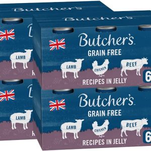 Butcher's Dog Food 24 x 400g Tin Cans Grain Free Recipes. Complete and Balanced - Meals, absolutely no artificial colours, or preservatives.