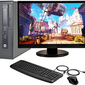 Desktop Complete set of 21.5in Monitor and HP 800G1 Quad Core i5-4570 8GB 240GB SSD WiFi Windows 10 64-Bit PC Computer