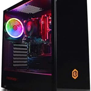 CyberpowerPC Regiment Gaming PC – AMD Ryzen 5 5600G with Radeon Graphics, 8GB RAM, 1TB HDD, 450W 80+ PSU, Wi-Fi, Windows 10, Onyxia RGB
