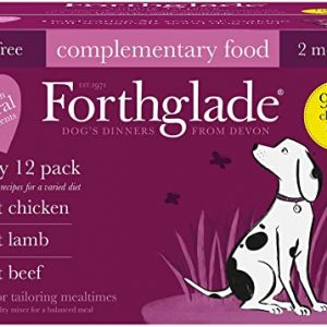 Forthglade Complementary Natural Wet Dog Food – Grain Free Just Variety Pack (12 x 395 g) Trays – Chicken, Lamb & Beef