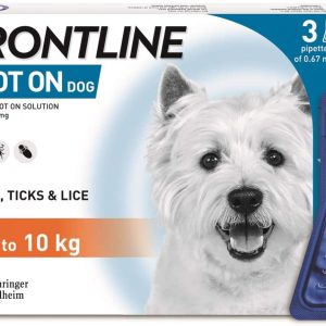 FRONTLINE Spot On Flea & Tick Treatment for Small Dogs (2-10 kg) – 3 Pipettes