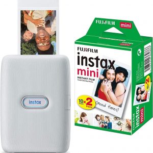 instax Link smartphone printer, Ash White & Mini Film, 20 Shot Pack