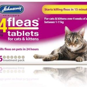 Johnsons 4Fleas Tablets for Cats and Kittens, 6 Treatment Pack