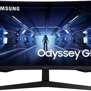 Samsung Odyssey G5 LC27G55TQWRXXU 27″ 1000R Curved Gaming Monitor – 144Hz, 1ms, 1440p QHD, Freesync Premium, HDR10, HDMI, Displayport