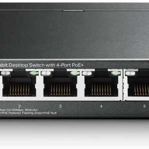 TP-Link PoE Switch 5-Port Gigabit, 4 PoE+ ports up to 30 W for each PoE port and 65 W for all PoE ports, Metal Casing, Plug and Play, Ideal for IP…