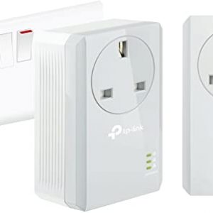 TP-Link TL-PA4010PKIT Passthrough Powerline Adapter Starter Kit, No Configuration Required, UK Plug, Pack of 2