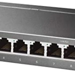 TP-Link TL-SG108S, 8 Port Gigabit Ethernet Network Switch, Ethernet Splitter, Hub, Desktop and Wall-Mounting, Sturdy Metal, Fanless, Plug and Play,…