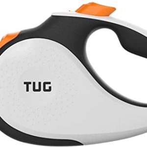 TUG 360° Tangle-Free, Heavy Duty Retractable Dog Lead with Anti-Slip Handle; 16 ft Strong Nylon Tape/Ribbon; One-Handed Brake, Pause, Lock (Medium,…