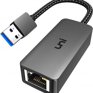 USB Ethernet Adapter (Driver Free), uni [Slim, Aluminum, Nylon] USB 3.0 to RJ45 Gigabit Lan Adapter, USB Network Adapter Compatible with MacBook,…