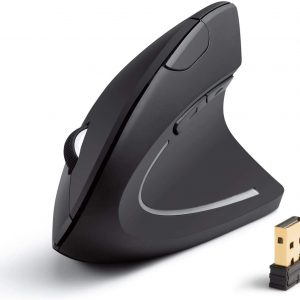 Anker AK-UBA 2.4G Wireless Vertical Ergonomic Optical Mouse, 800 / 1200 /1600 DPI, 5 Buttons for Laptop, Desktop, PC, Macbook – Black