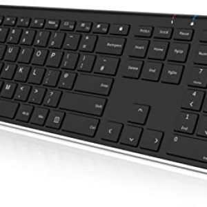 Arteck 2.4G Wireless Keyboard Stainless Steel Ultra Slim Full Size Keyboard with Numeric Keypad for Computer/Desktop/PC/Laptop/Surface/Smart TV and…