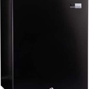 Barcool Bar40 LED – Mini Fridge Black | 40L Silent Mini Bar | Super Quiet for Bedrooms, Hotels & Guesthouses | LED Light + Lockable | Low Energy (40L)