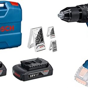 Bosch Professional 18V System cordless Combi Drill GSB 18V-55 (max. Torque 55 Nm, Including 2×1,5 Ah Battery, charger GAL 18V-20, L-CASE + 3case…