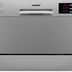 COMFEE Table Top Dishwasher, table mini dishwasher TD602E-S, 6 Place Settings, 6 Programmes LED Display, Delay Start & Off-peak. Best Deals