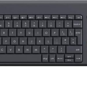 Logitech K400 Plus Wireless Livingroom Keyboard with Touchpad for Home Theatre PC Connected to TV, Customizable Multi-Media Keys, Windows, Android,…