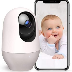 Nooie Baby Monitor 360 degree Wireless IP Camera | WiFi Dog Pet Camera Indoor | 1080P Home Security Camera | Motion Tracking | Night Vision | Works with Alexa