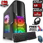 OCHW Ultra Fast AMD Quad Core Bundle8 8GB 1TB Gaming PC Computer Windows 10 GFB