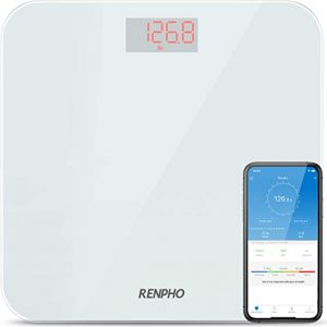 RENPHO Bluetooth BMI Bathroom Scales, Digital Body Weight Scale with High Precision Sensors and Smartphone App – White