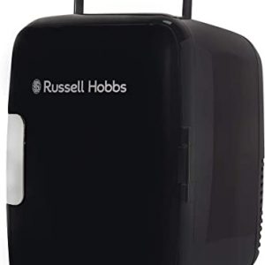 Russell Hobbs Mini Fridge RH4CLR1001B 4L/6 Can Portable Mini Cooler & Warmer for Drinks, Cosmetics/Makeup/Skincare, AC/DC Power, Retro Style,…