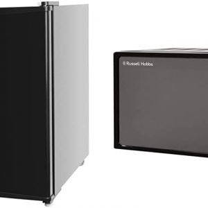 Russell Hobbs RHTTLF1B 43L Table Top F Energy Rating Fridge Black & RHM1714B 17 Litre 700 W Black Digital Solo Microwave with 5 Power Levels,…