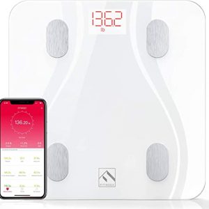 Smart Body Fat Scales, High Precision Bluetooth Scale with Smartphone App, Digital Weight Scales Bathroom Body Fat Weighing FITINDEX Body…