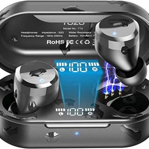 TOZO T12 Wireless Earbuds Bluetooth Headphones Premium Fidelity Sound Quality Wireless Charging Case Digital LED Intelligence Display IPX8…
