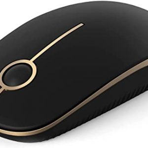 Wireless Mouse, 2.4G Computer Mice with Nano receiver for PC, Tablet, Laptop and Windows/Mac/Linux, Silent and Smooth, Black and Gold