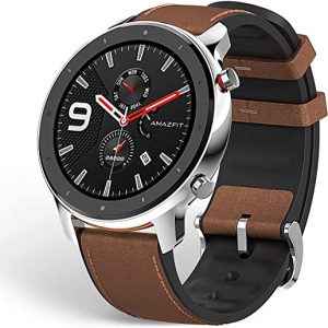 Amazfit GTR 47 Ultra-Long Battery. Up to 24 days of battery life. Made of corning gorilla glass & anti-fingerprint coating. 5 ATM Waterproof