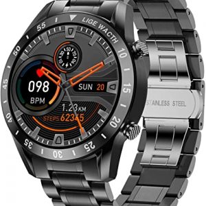 LIGE Smart Watch for Men, Bluetooth Calls Voice Chat Fitness Tracker with Blood Pressure Heart Rate Sleep Monitor,1.3″ Full Touch Screen Activity…
